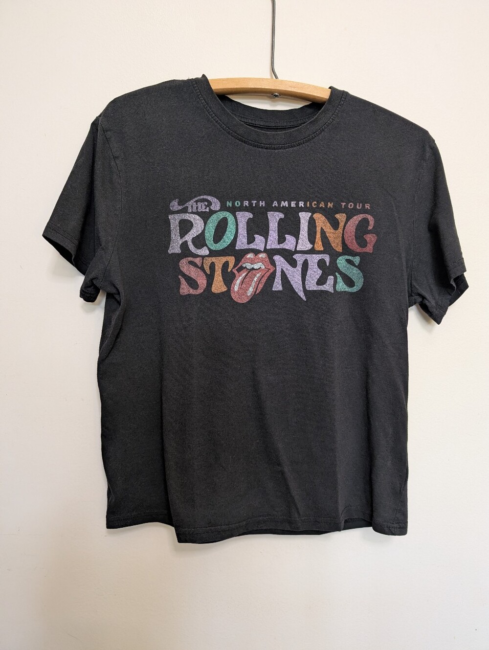 The Rolling Stones North American Tour Youth Large Graphic Band T-Shirt Black